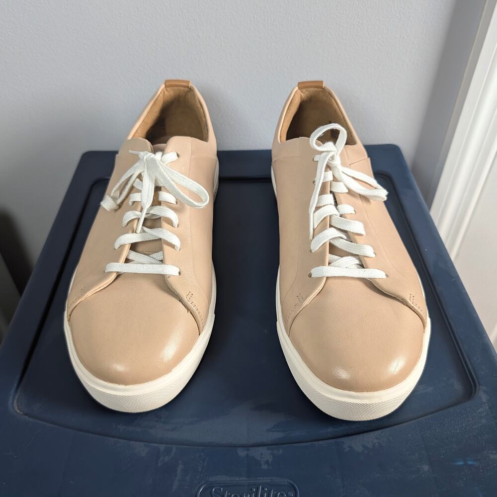 Clarks Unstructured Un Maui Lace Leather Sneakers Blush Nude Women's Size 7W
